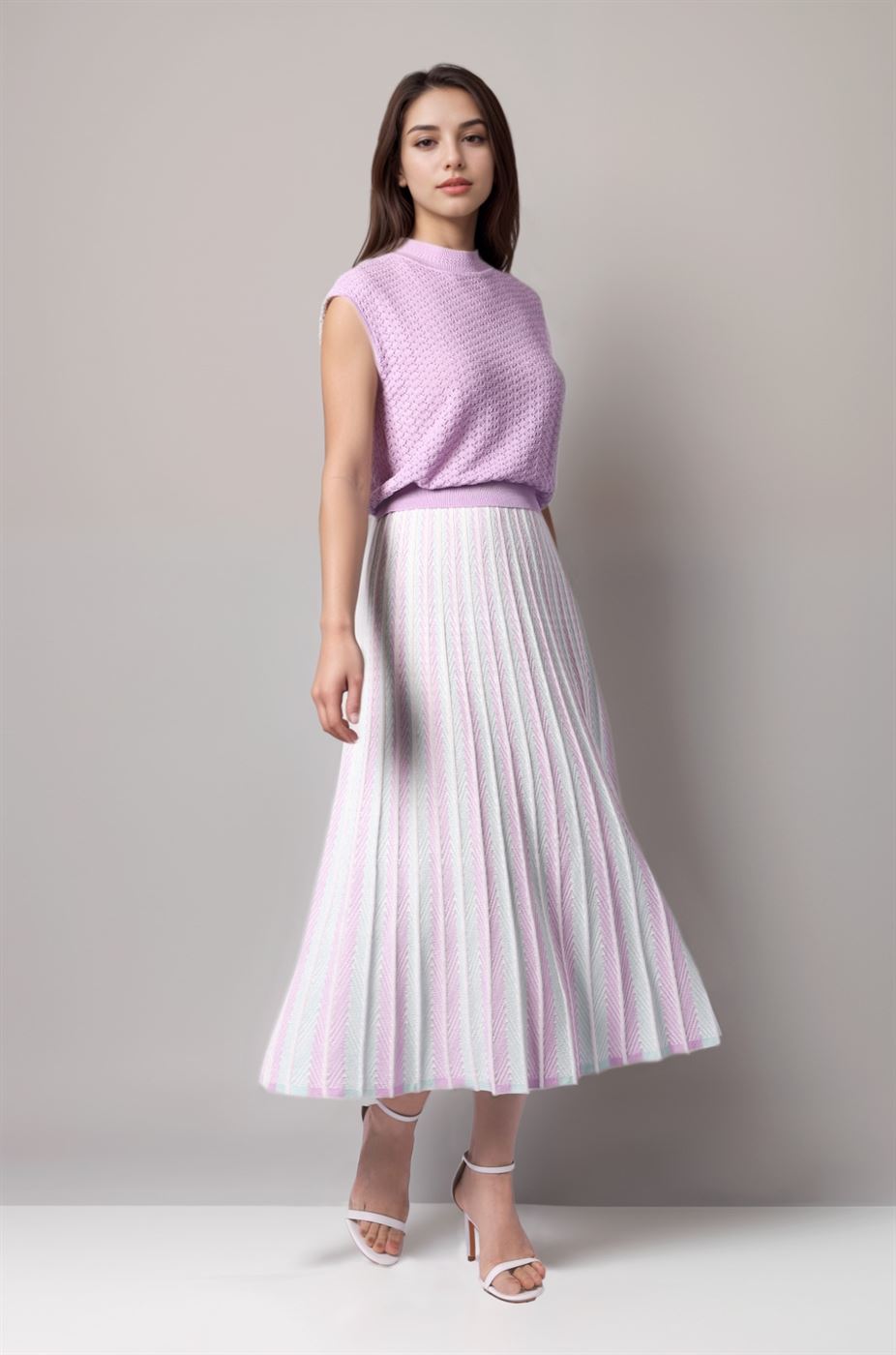 High Waist Stripe Skirt - Femi9 EG