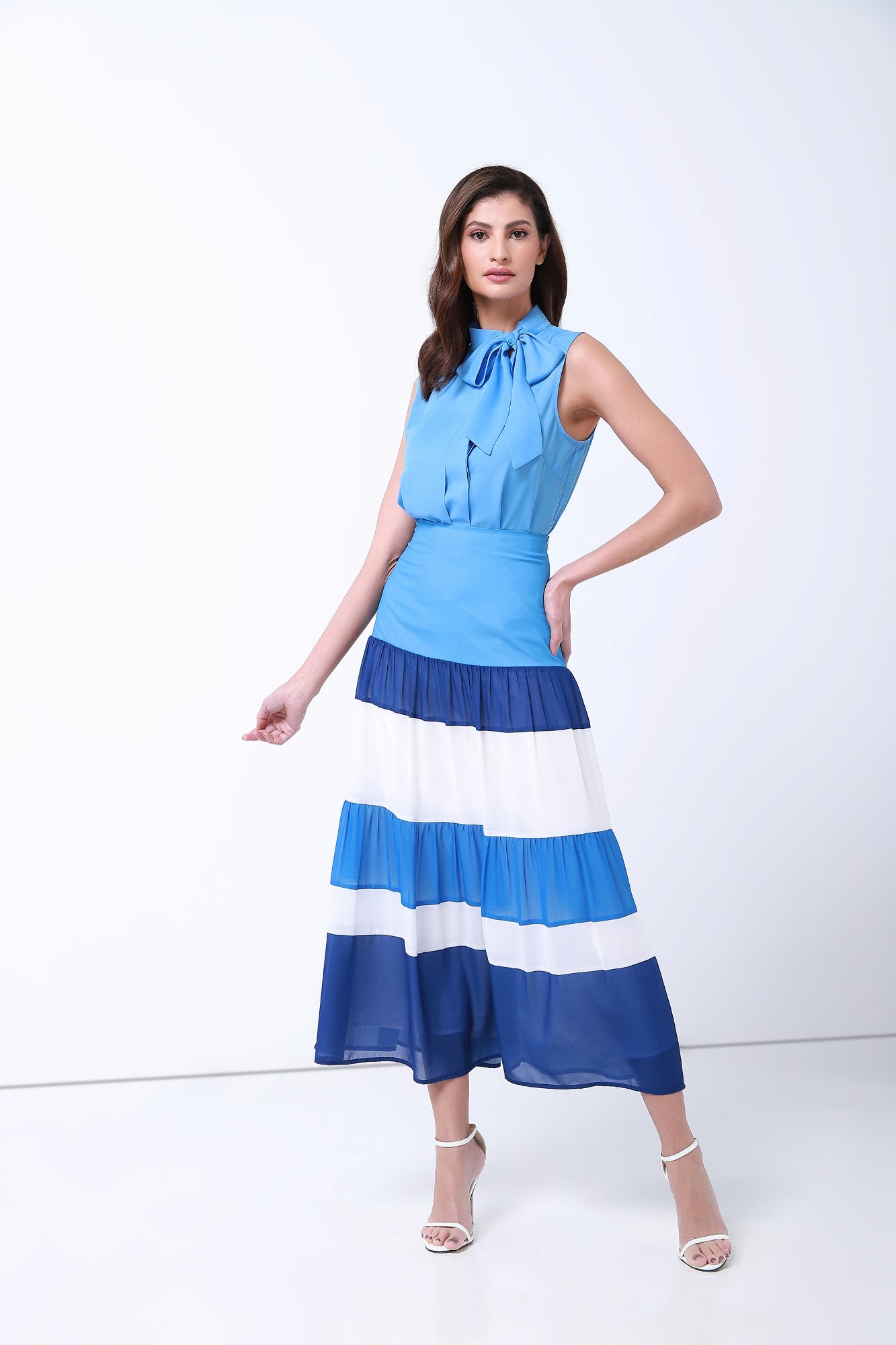 Self-Tie Neck Blouse - Femi9 EG