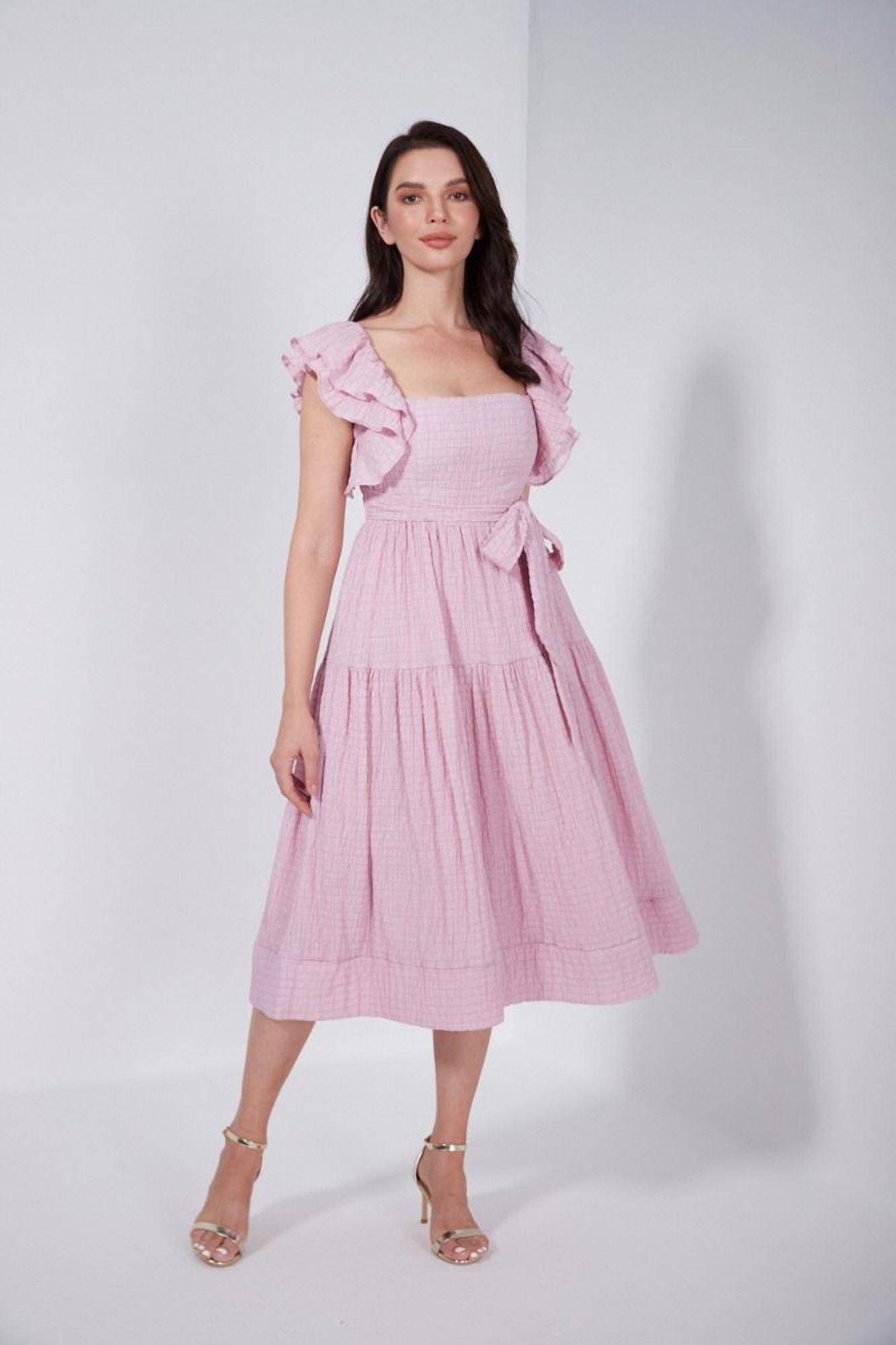 Chiffon Angel Sleeves Dress - Femi9 EG