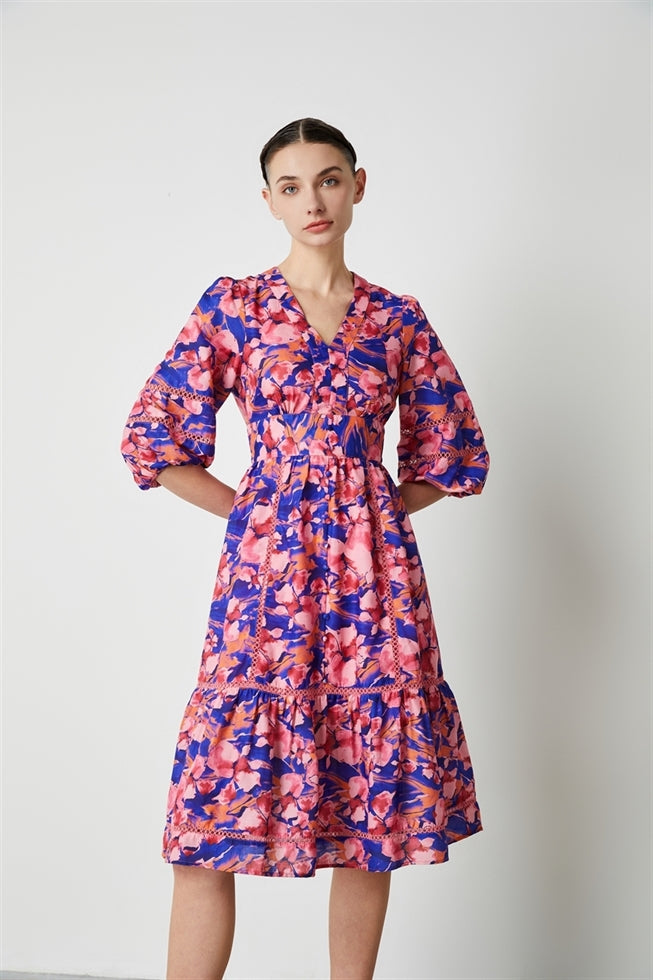 Printed Midriff Dress - Femi9 EG