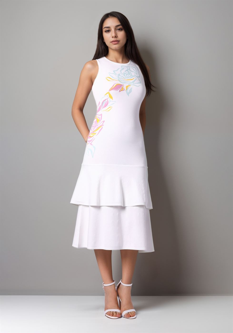 Ruffled Tiered Hem Dress - Femi9 EG