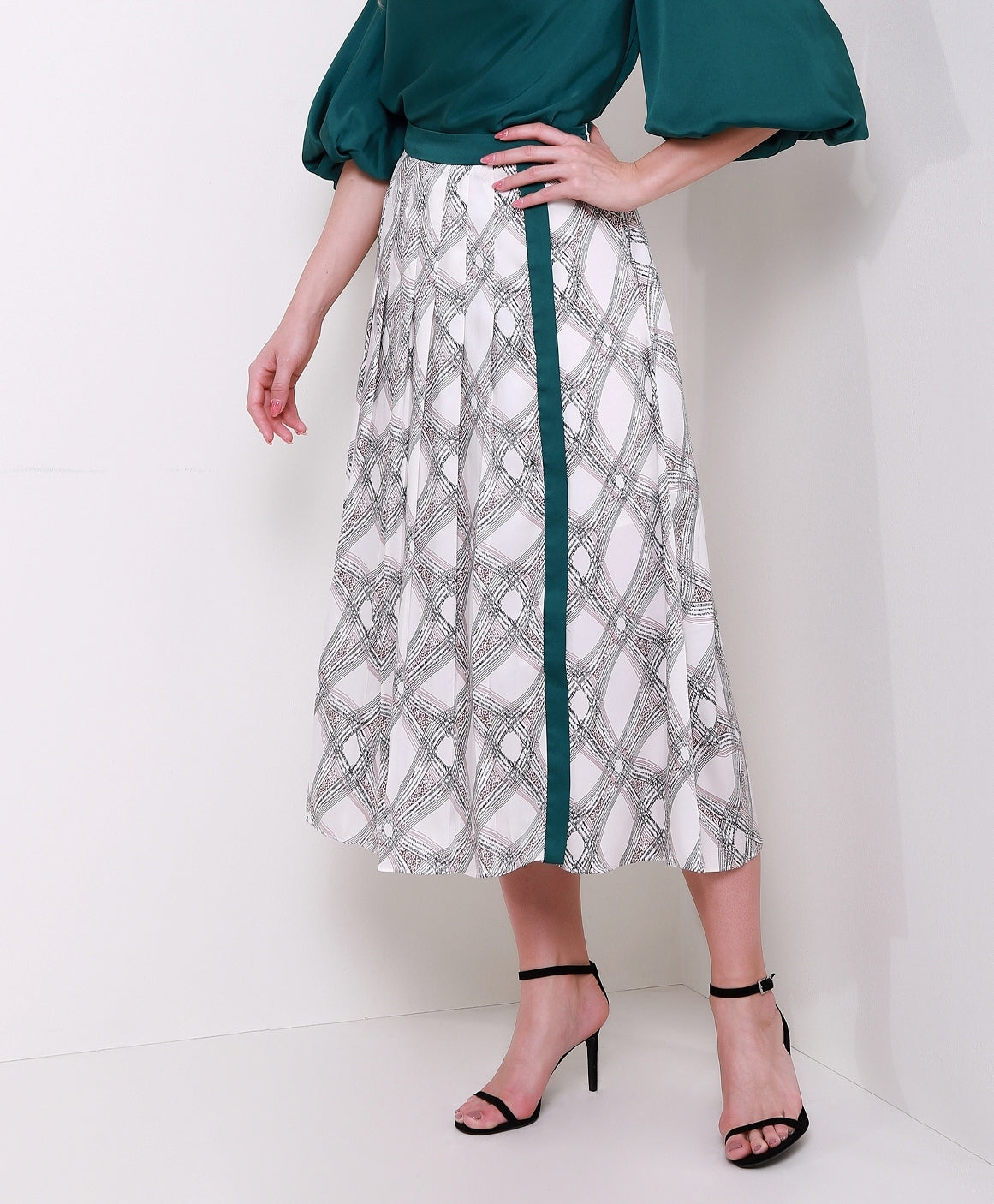 Printed Pleated Skirt - Femi9 EG