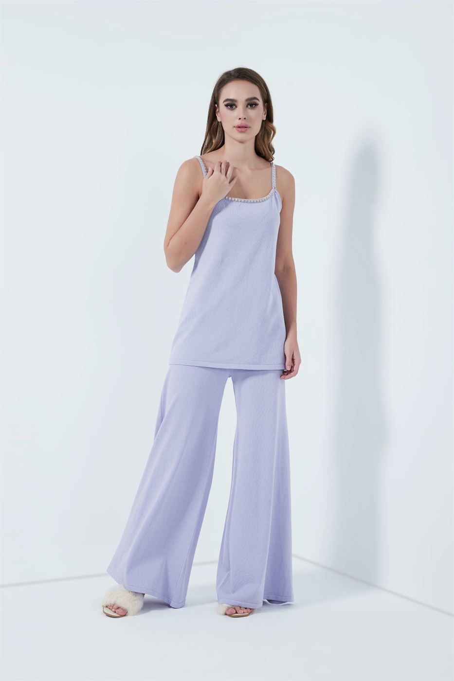 Wide Leg Knit Pants - Femi9 EG