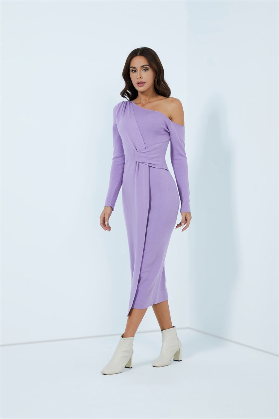 Drapping Detail Knitted Dress - Femi9 EG