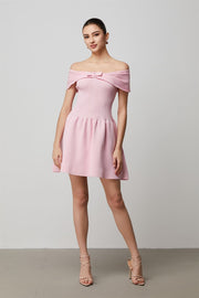 Pink Bow Detail Knitted Dress - Femi9 EG