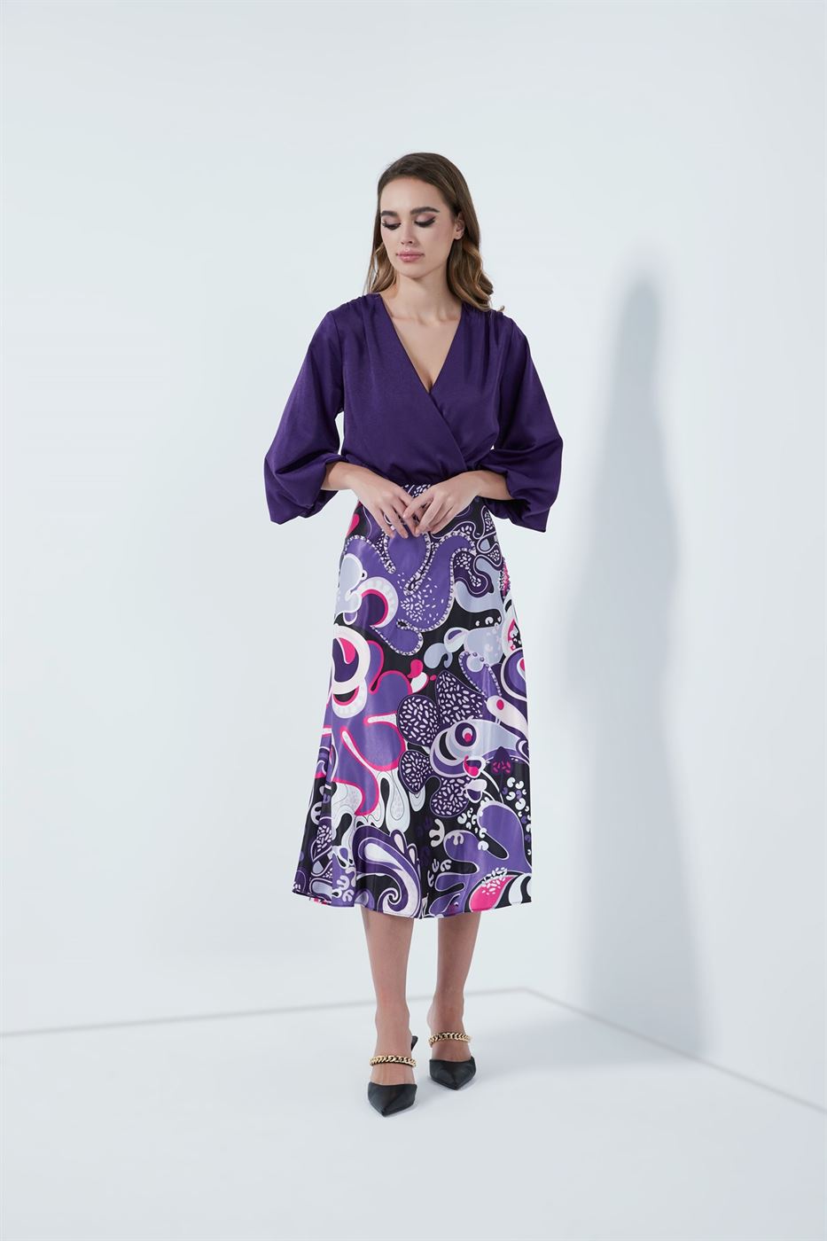 Placement Print Midi Dress - Femi9 EG