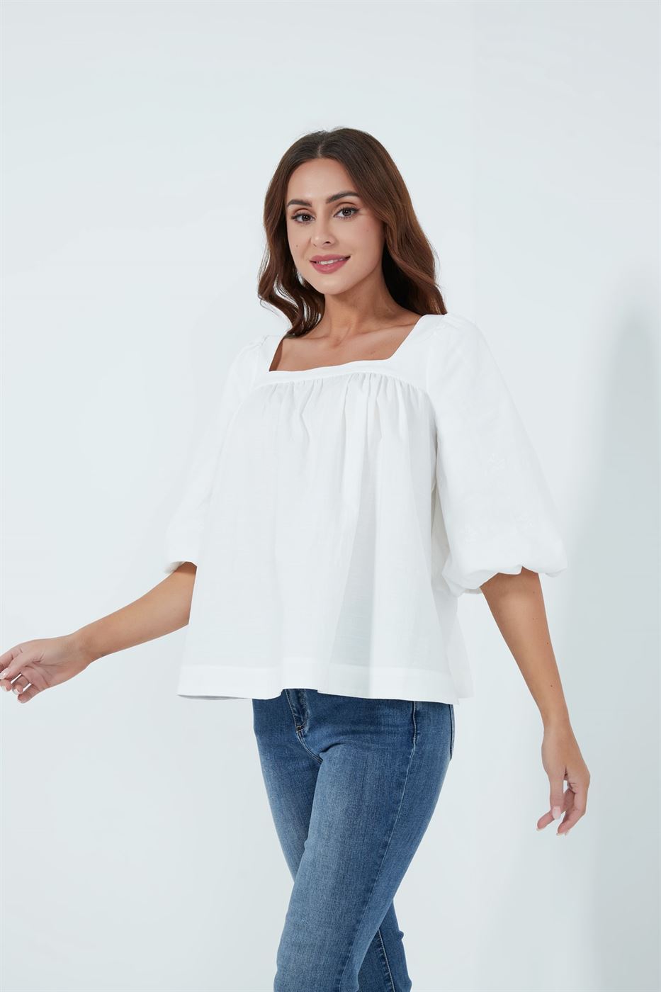 Puffy Sleeves Blouse - Femi9 EG