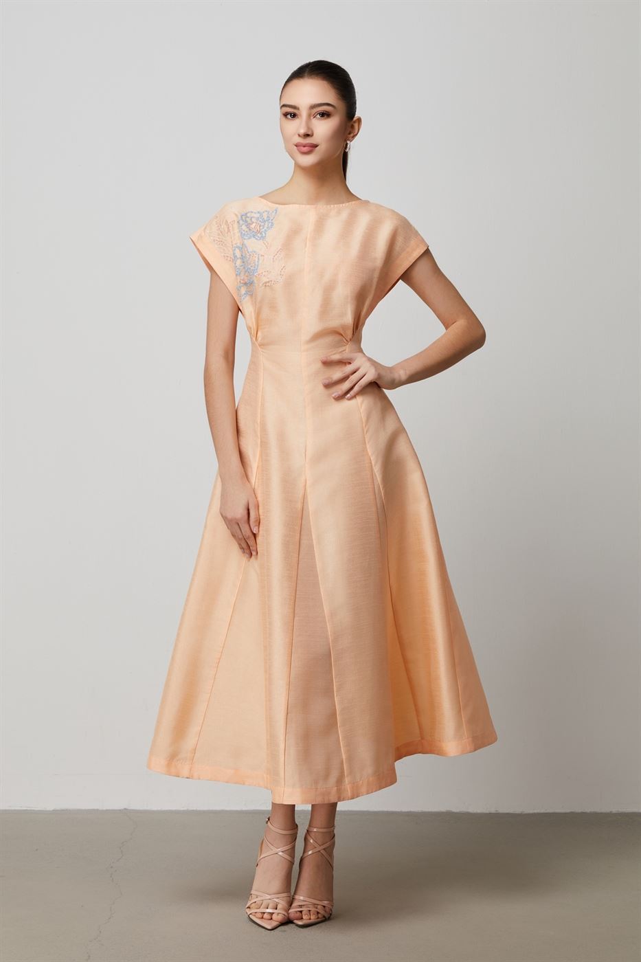 Peach Elegance Dress - Femi9 EG