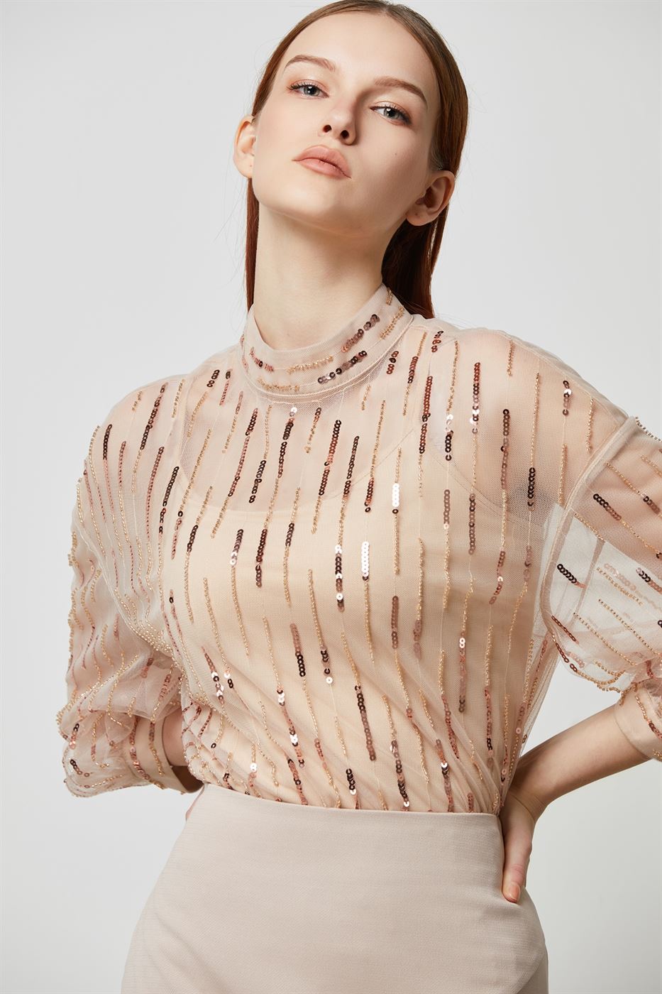 Sequins Embellishment Blouse - Femi9 EG
