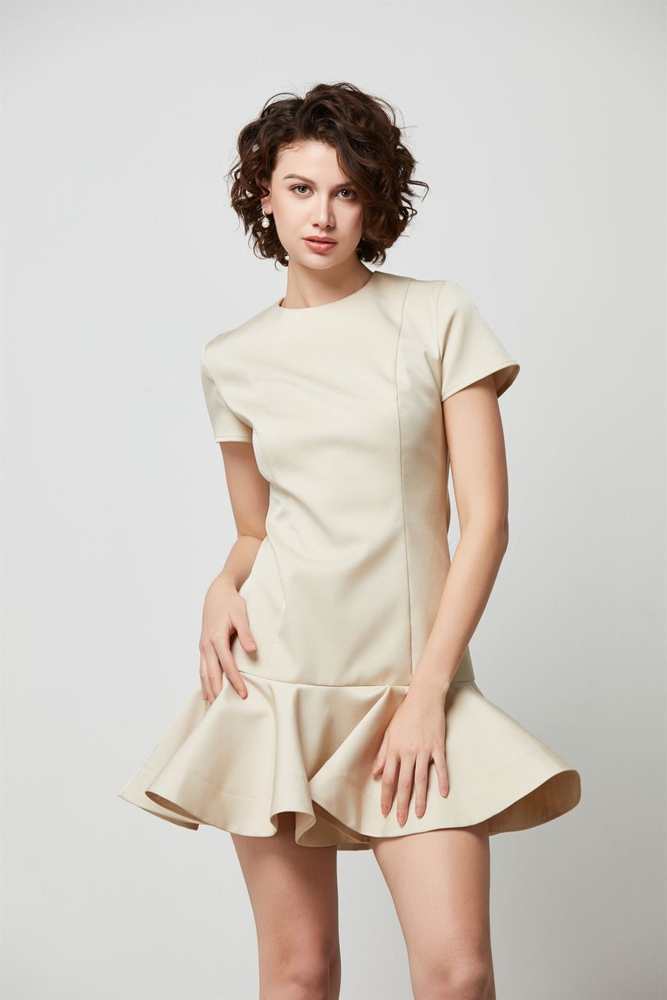 Ruffled Peplum Dress - Femi9 EG
