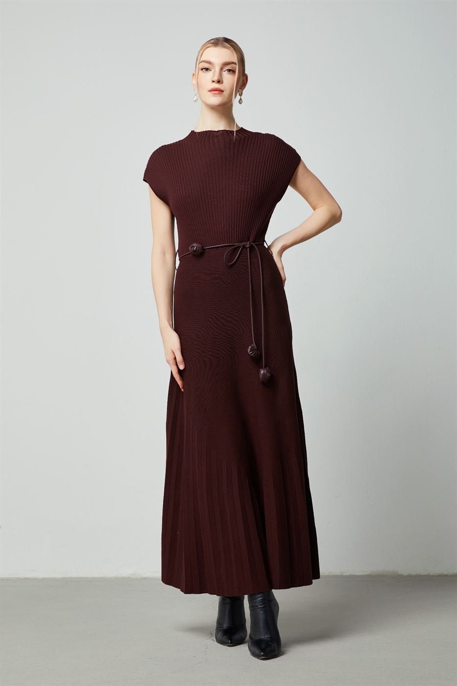 Knit Belted Dress - Femi9 EG