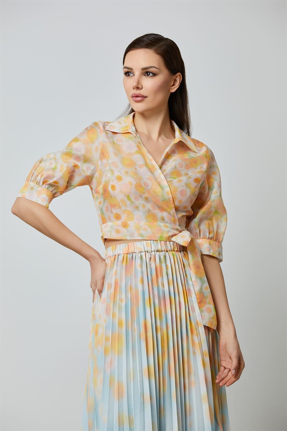 All-Over Printed Wrap Top - Femi9 EG