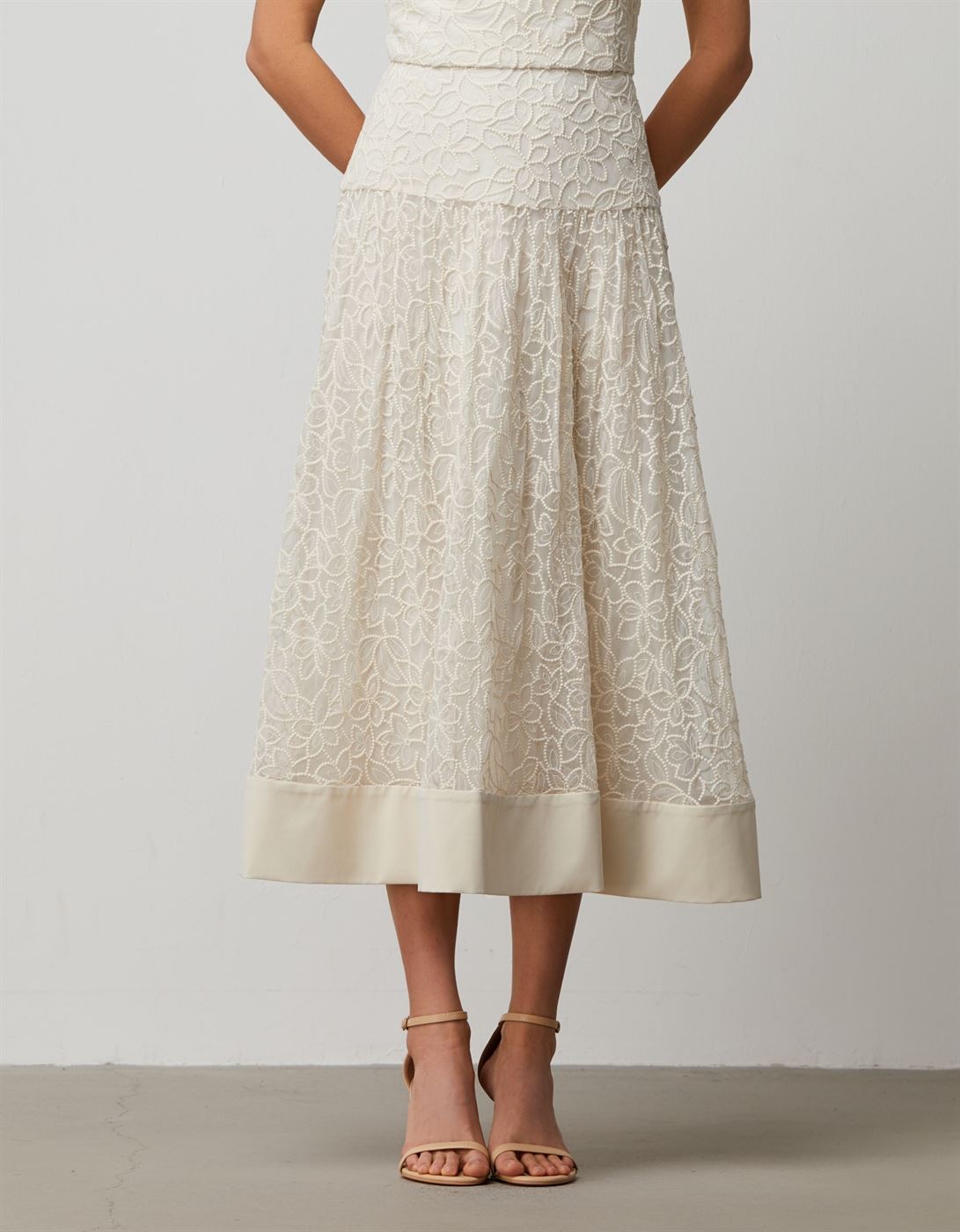 Floral Pattern Lace Skirt - Femi9 EG