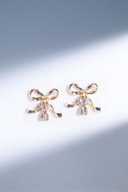 Faux Crystals Bow Shape Earrings - Femi9 EG