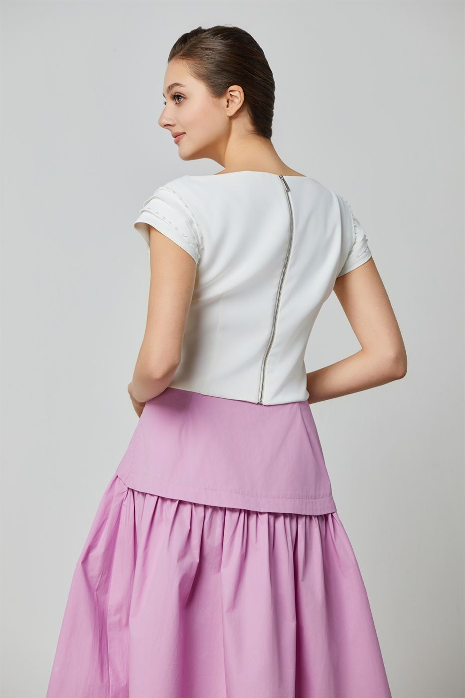 Fitted Off White Top - Femi9 EG