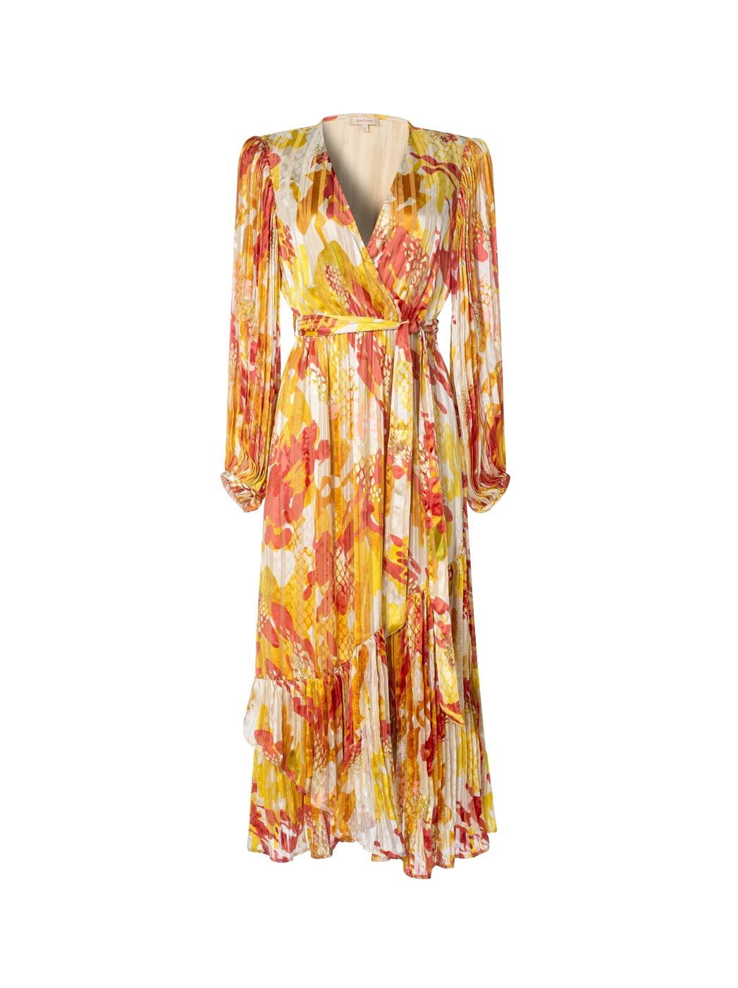 Printed Midi Dress With Gold Foil Detail - Femi9 EG