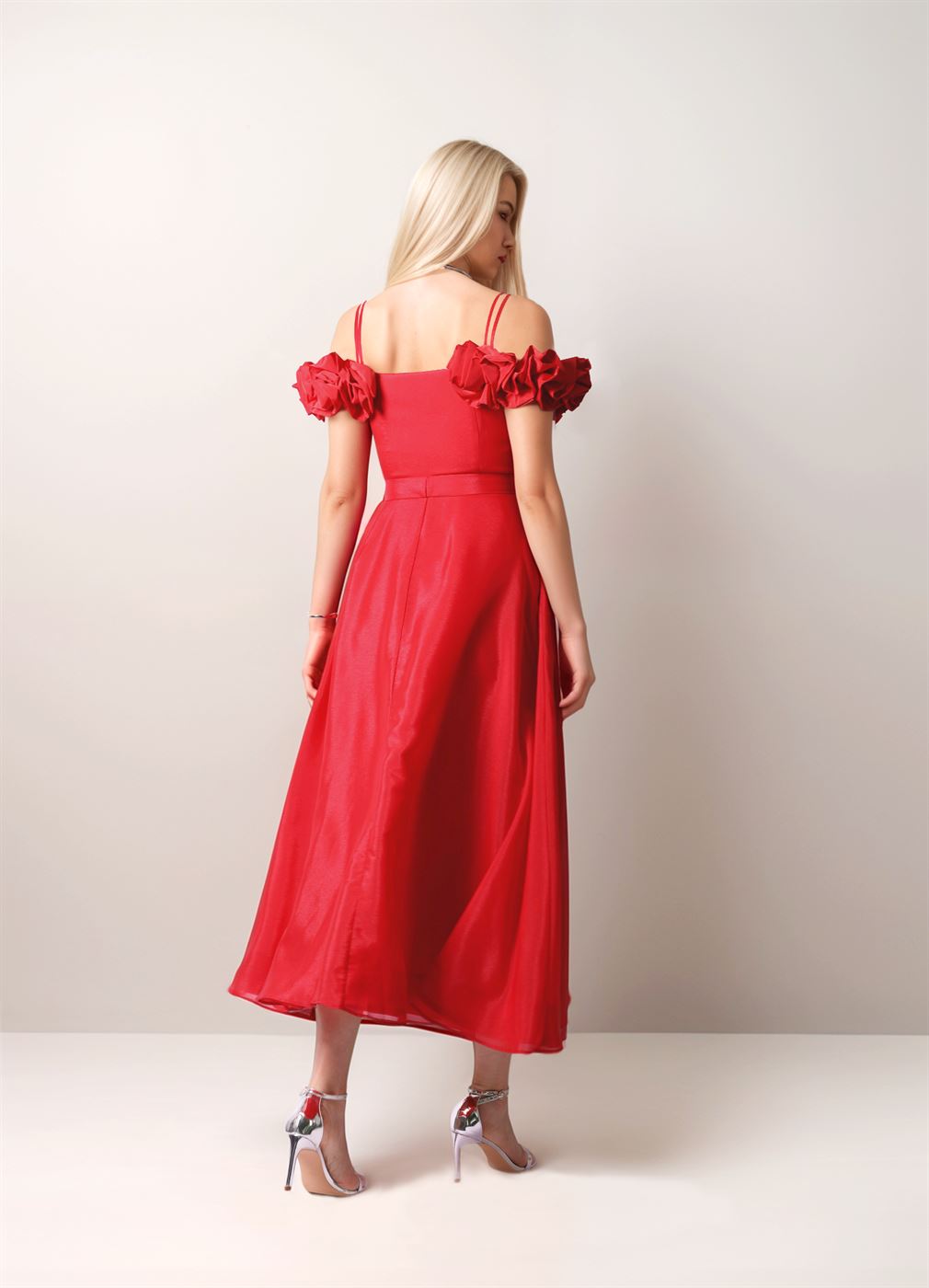 Red Off-Shoulder Dress - Femi9 EG