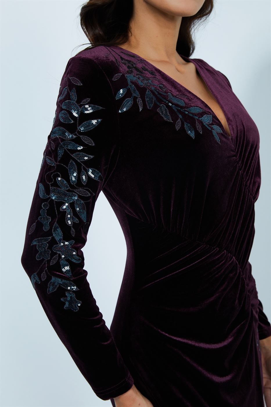 Ruched Velvet Dress - Femi9 EG