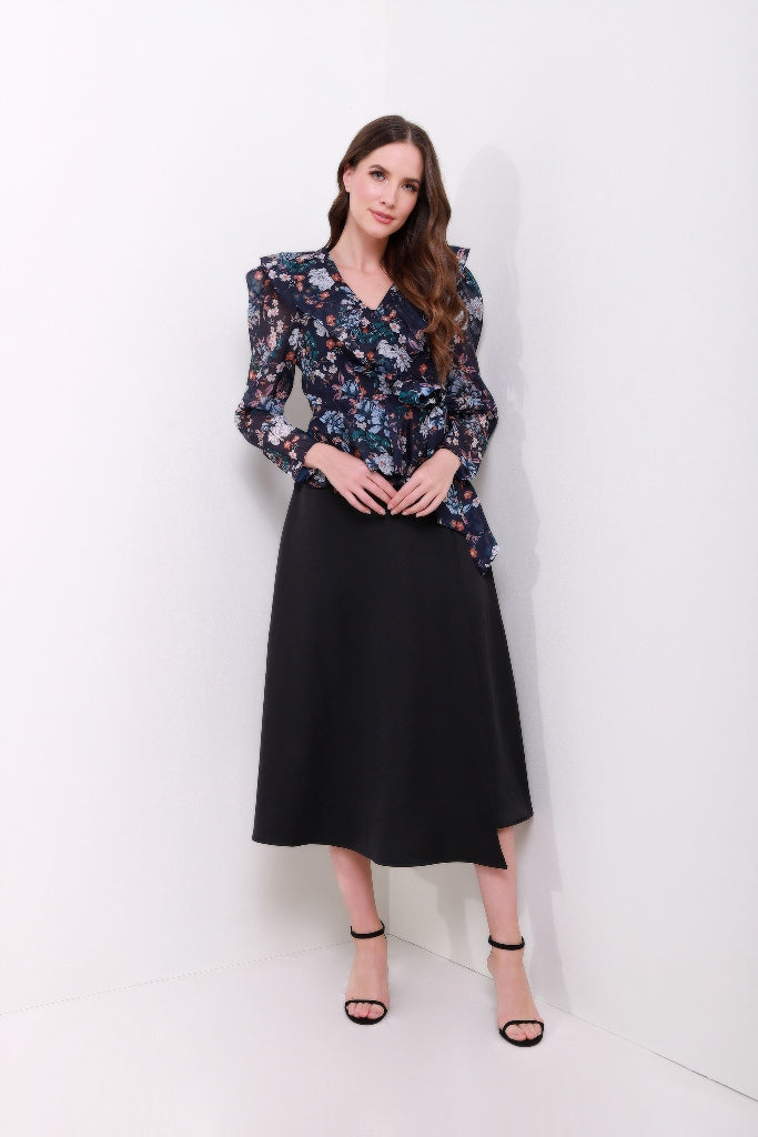 Asymmetric Satin Skirt - Femi9 EG