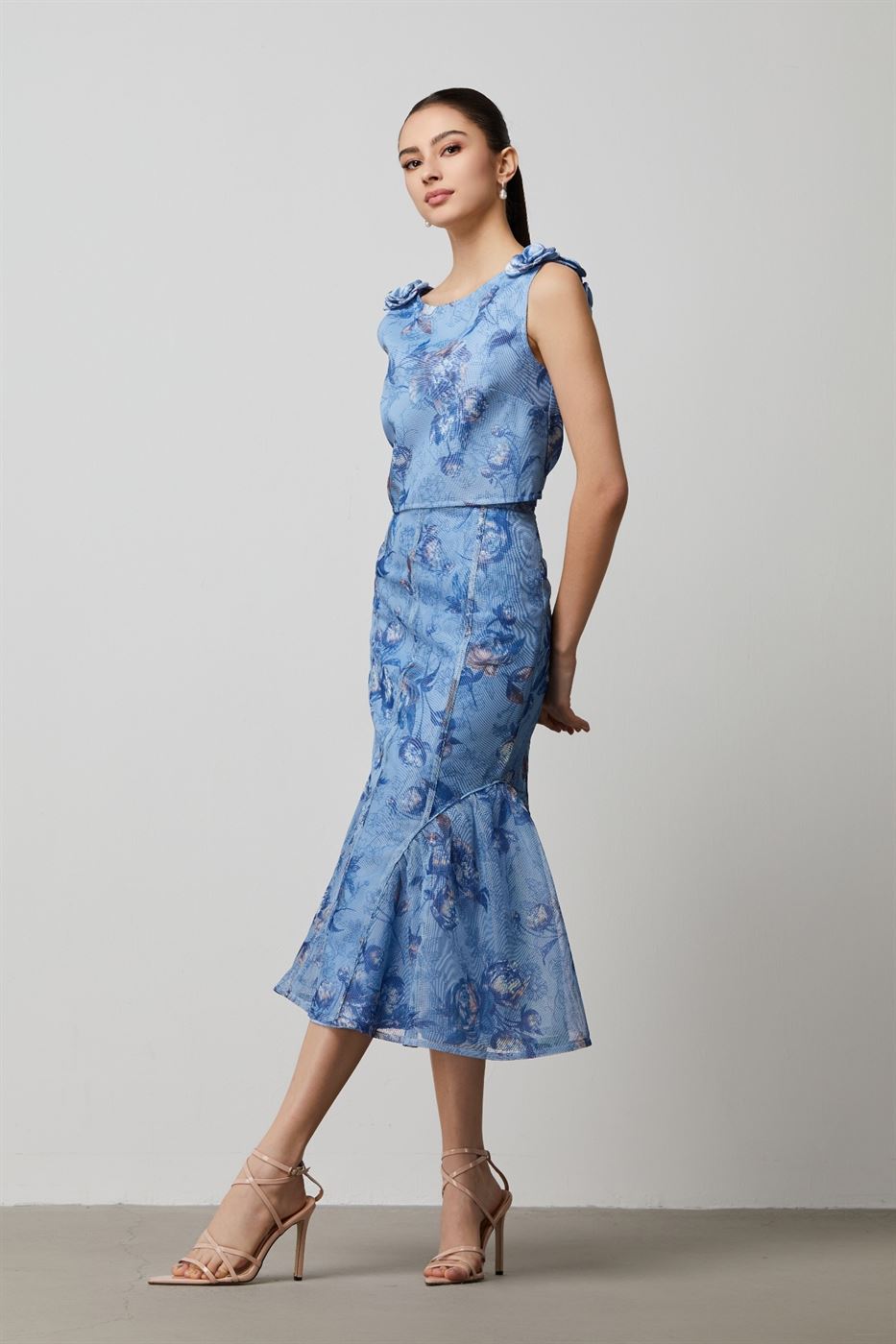 Mix Print Peplum Skirt - Femi9 EG