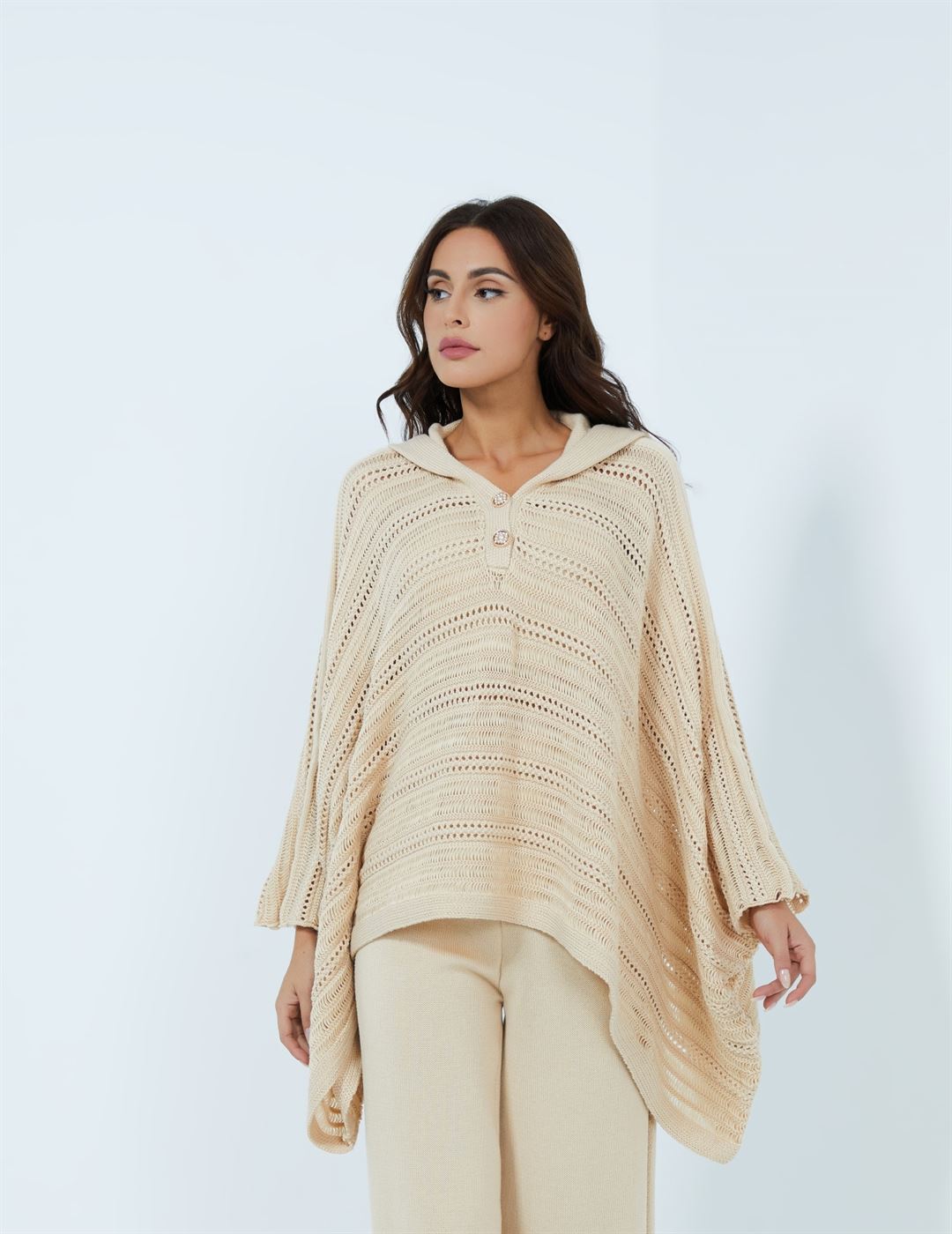 Hooded Poncho Sweater - Femi9 EG