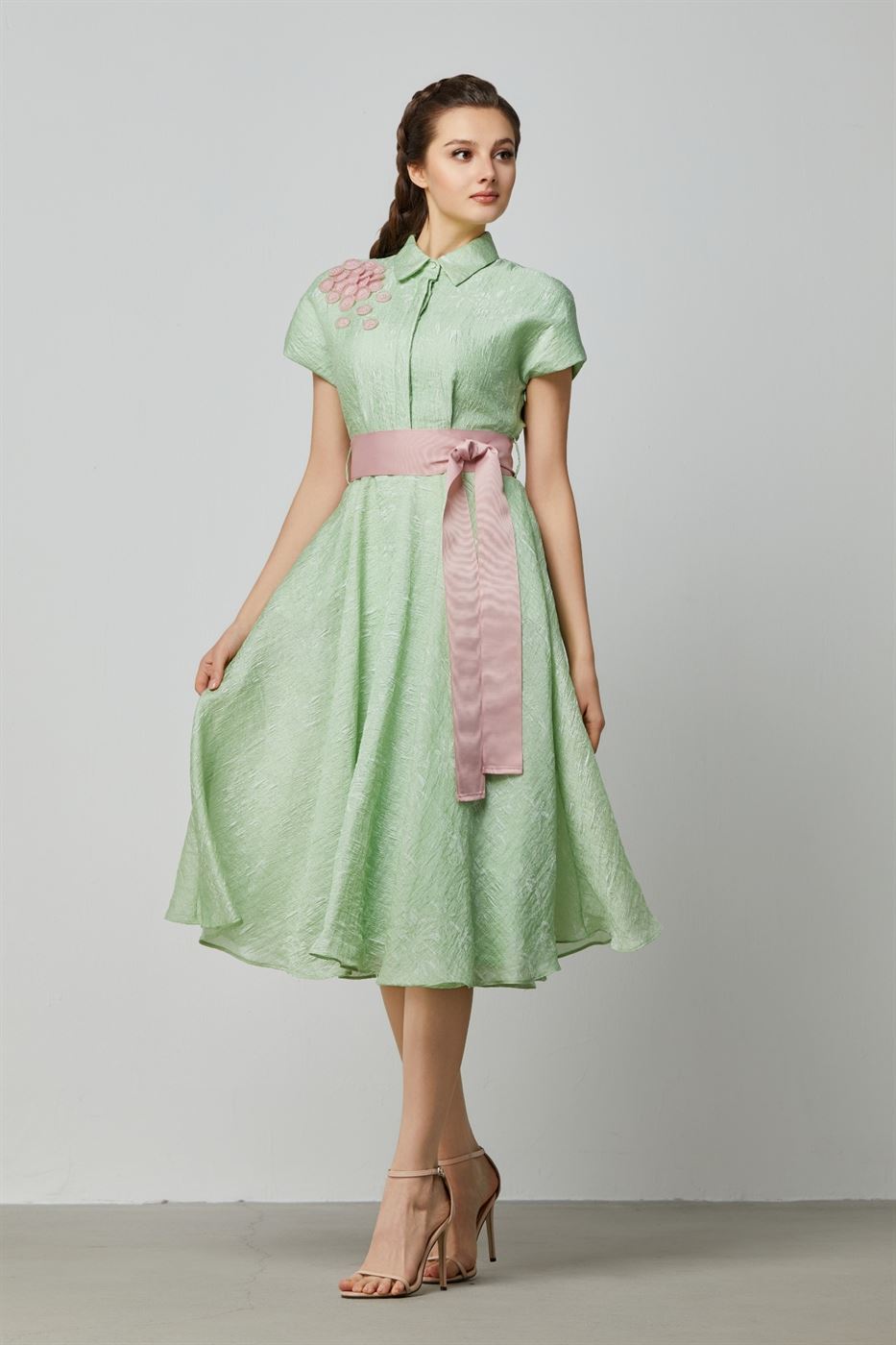 Midi Short Sleeves Dress - Femi9 EG