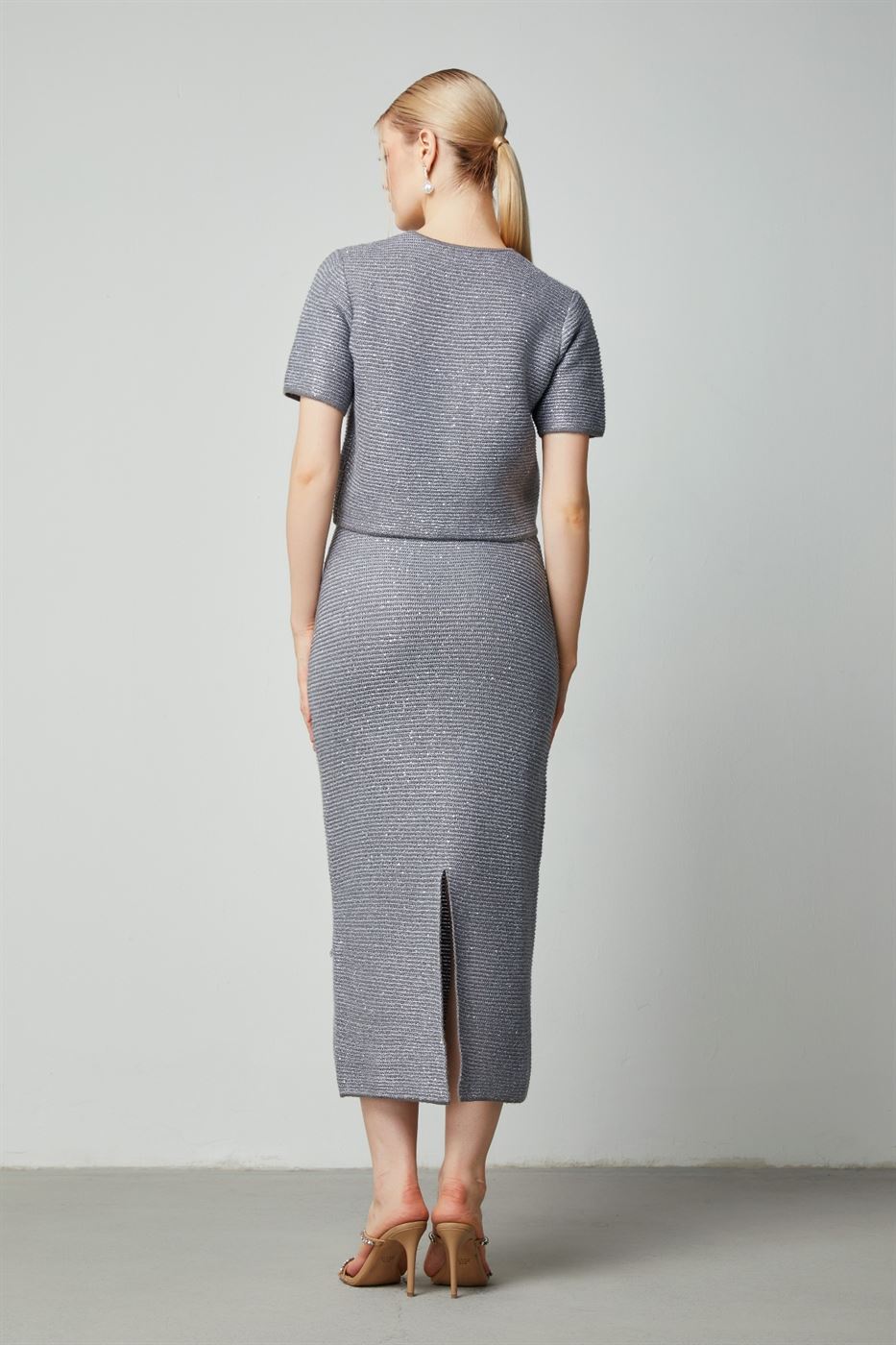 Silver Knit Skirt - Femi9 EG