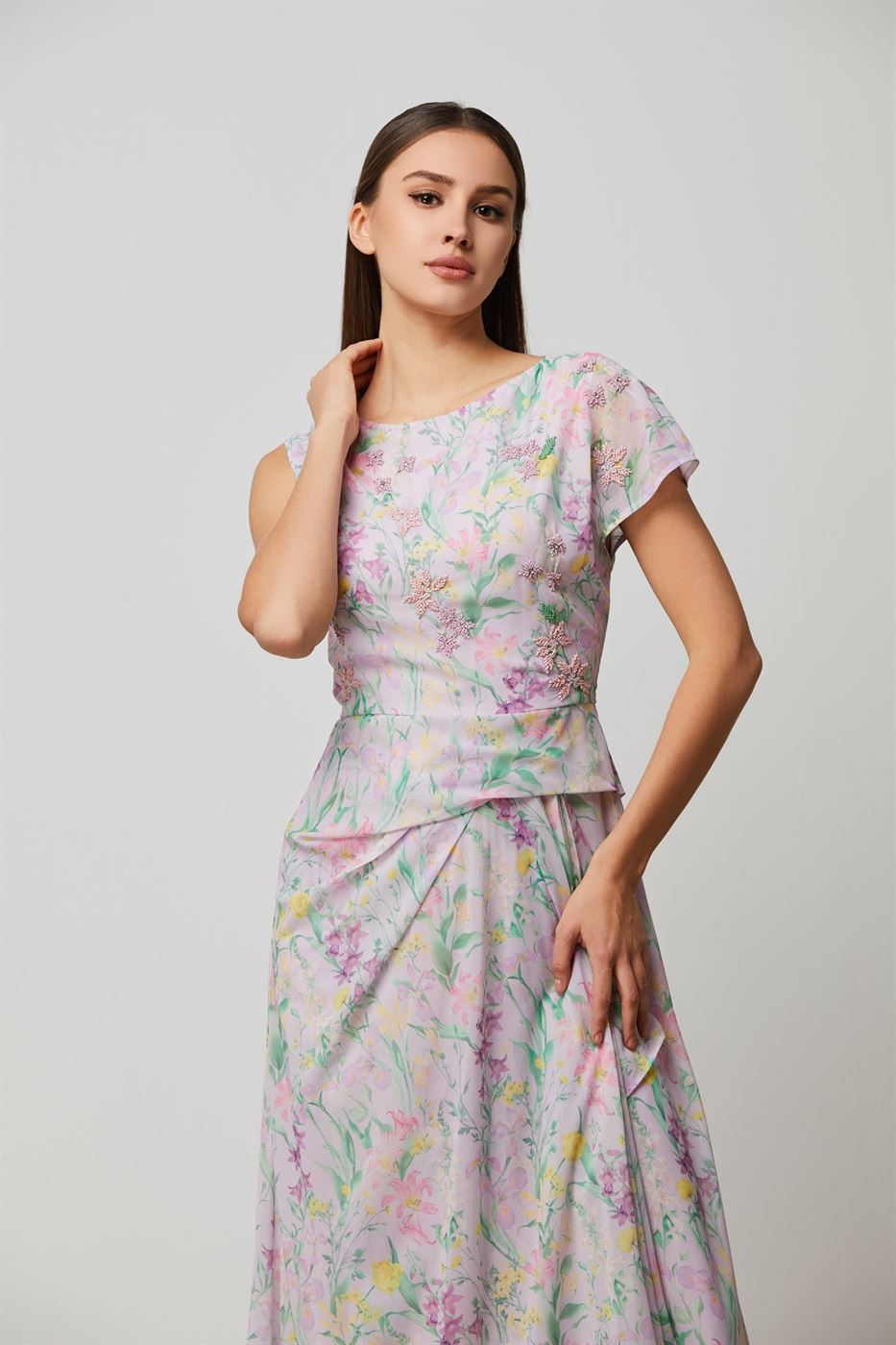 Floral Chiffon Dress - Femi9 EG