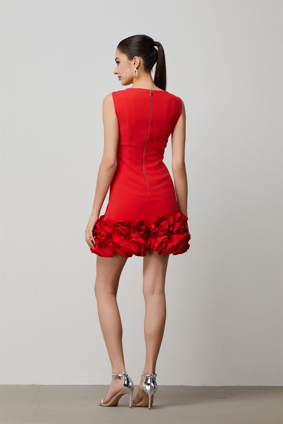 Ruffled Hem Mini Dress - Femi9 EG