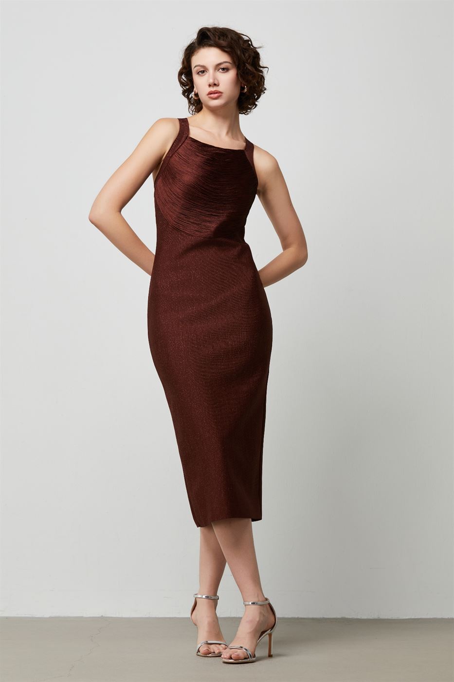 Fringe Midi Knit Dress (Chocolate) - Femi9 EG
