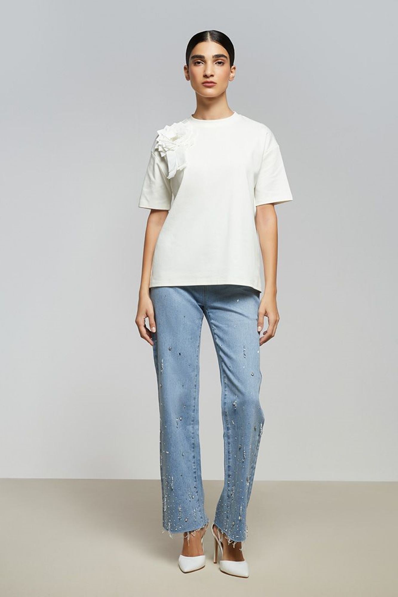 Embellished T Shirt - Femi9 EG