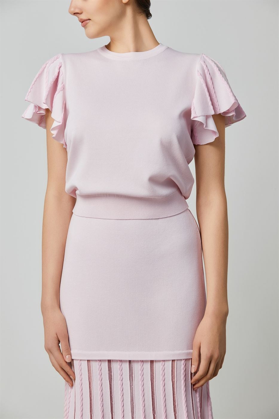 Sleeve Detail  Knitted Top - Femi9 EG