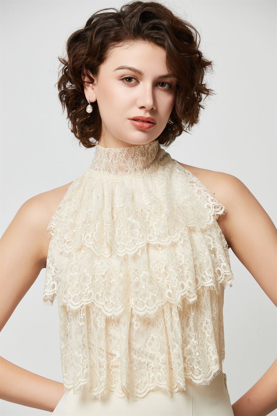 Lace Ruffle Top - Femi9 EG
