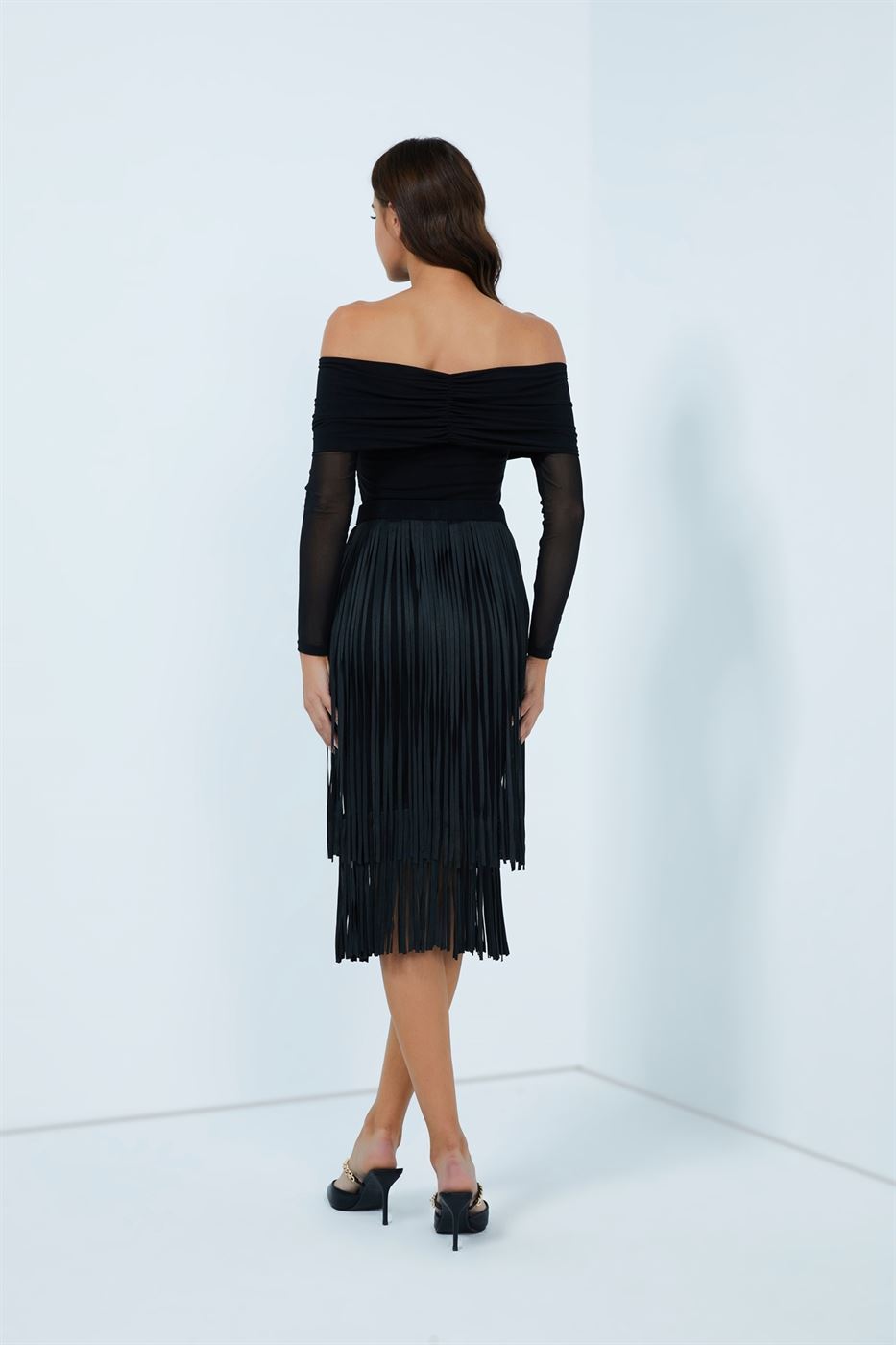 Fringe High-Waist Skirt - Femi9 EG