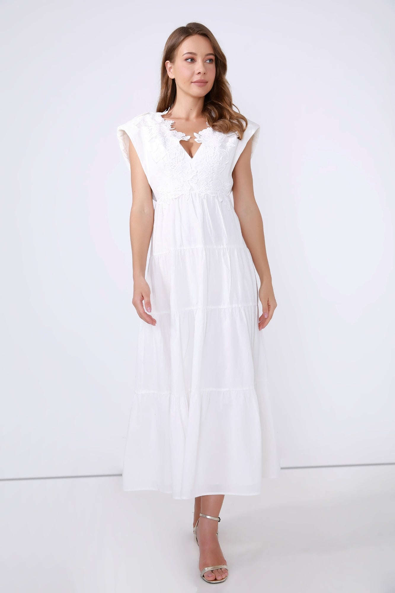 V-Neckline Tiered Dress - Femi9 EG