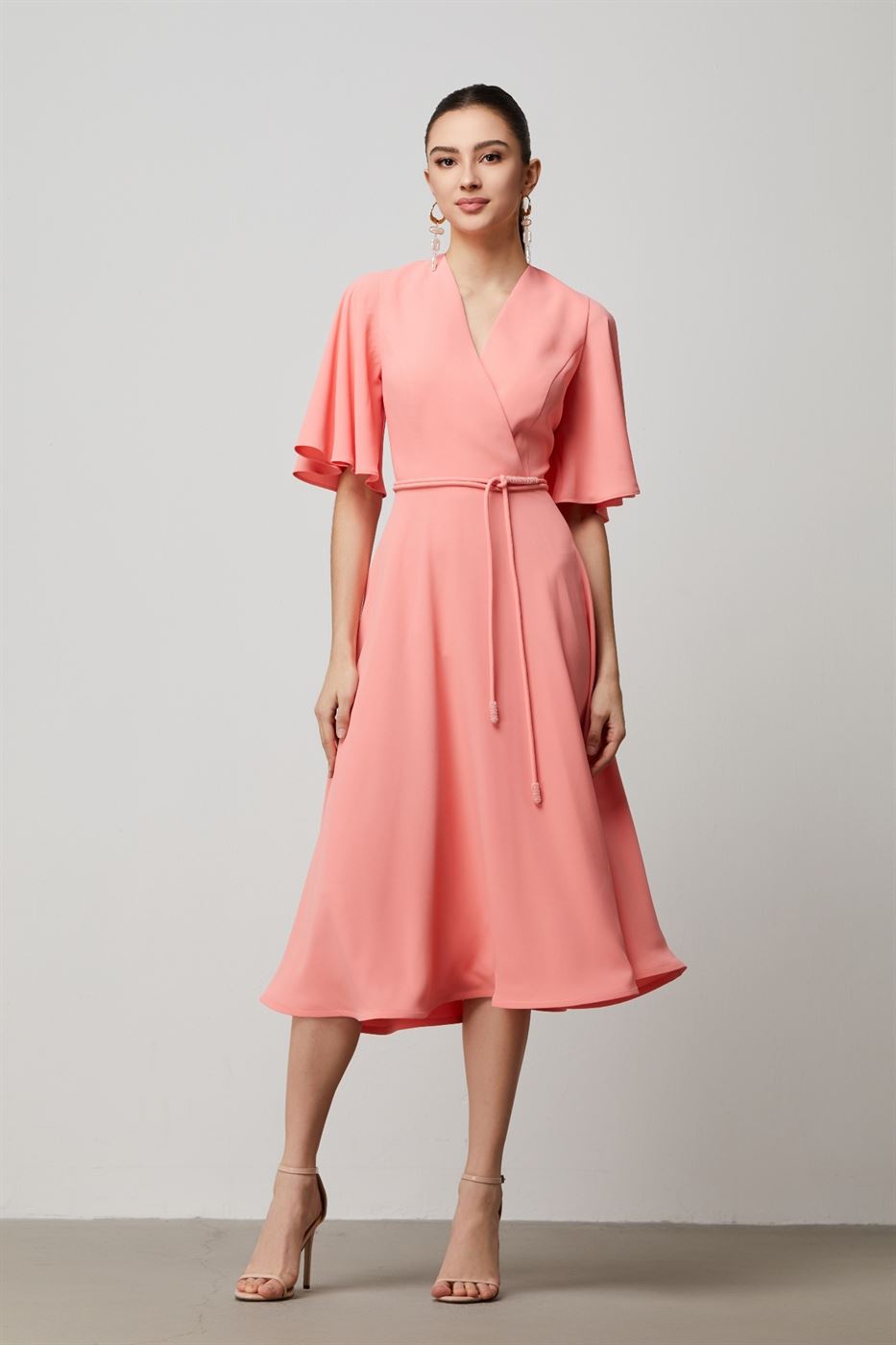 Crepe Wrap Midi Dress - Femi9 EG