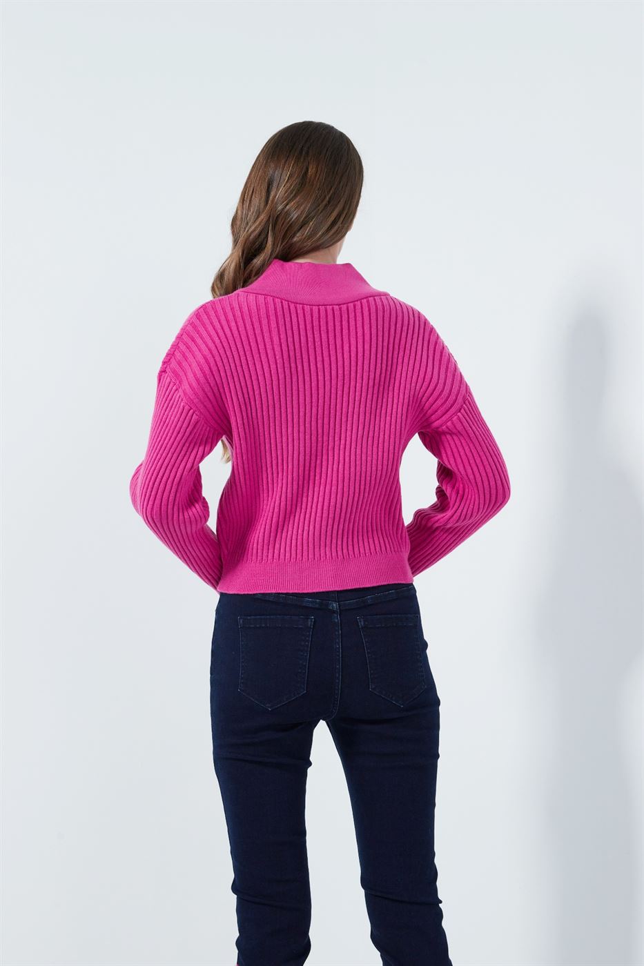 Ribbed Short Length Cardigan - Femi9 EG