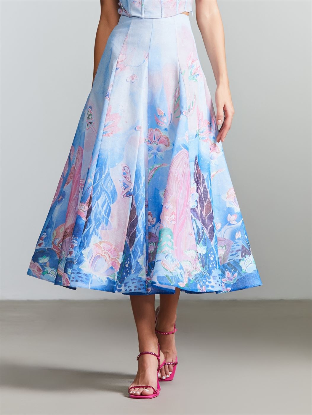 Printed Midi Skirt - Femi9 EG