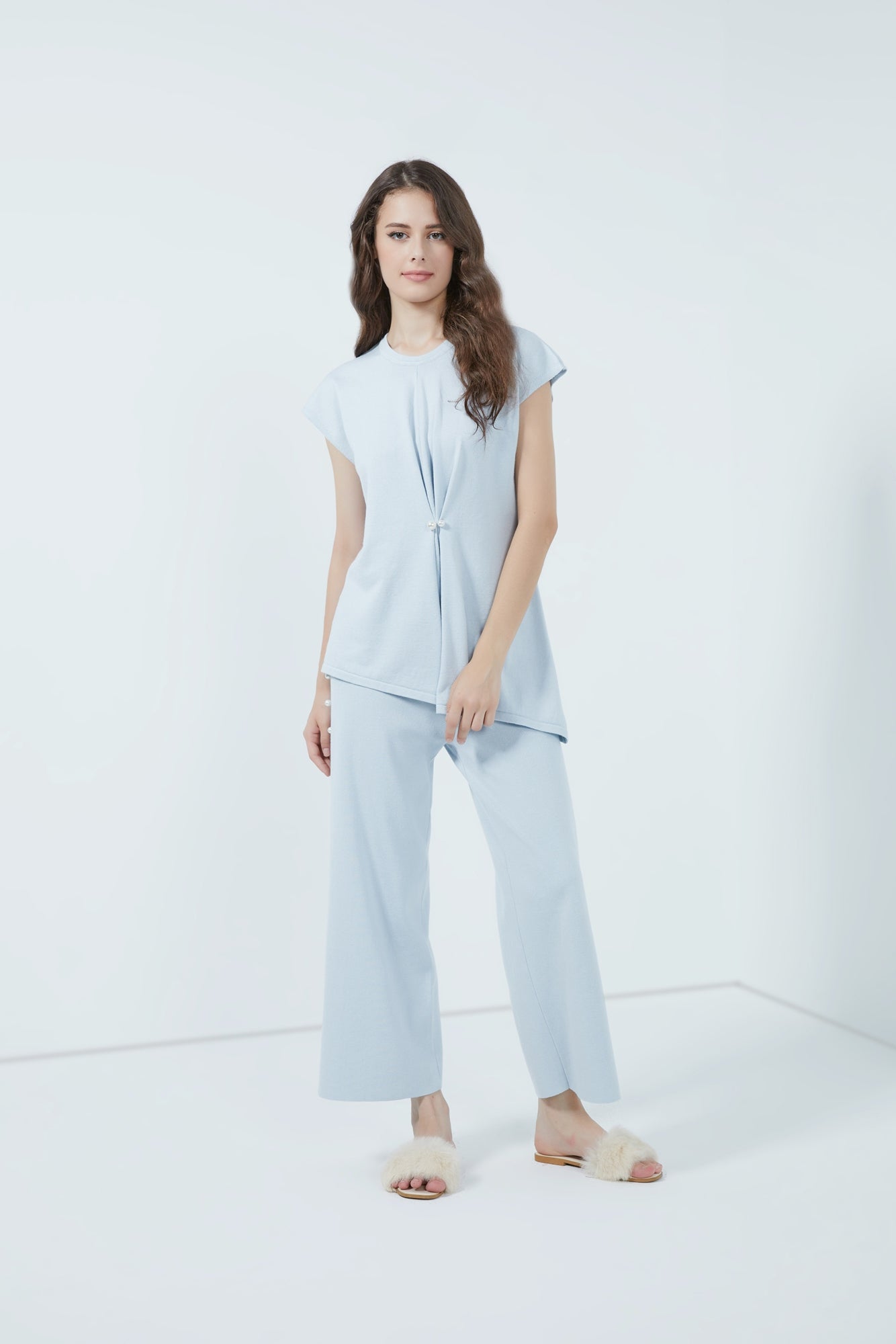 Rounded Neck Knitted Top - Femi9 EG
