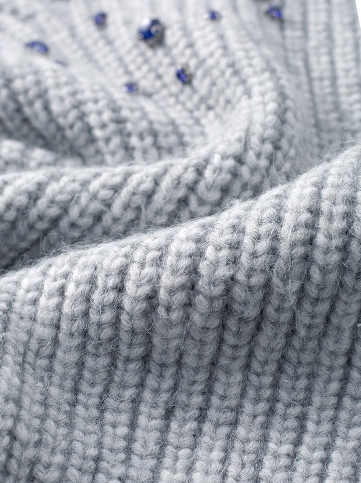 Embellished Grey Pullover - Femi9 EG