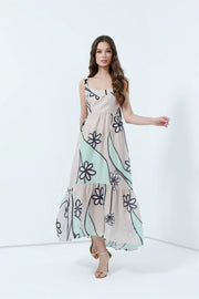 Full Length Printed Dress - Femi9 EG