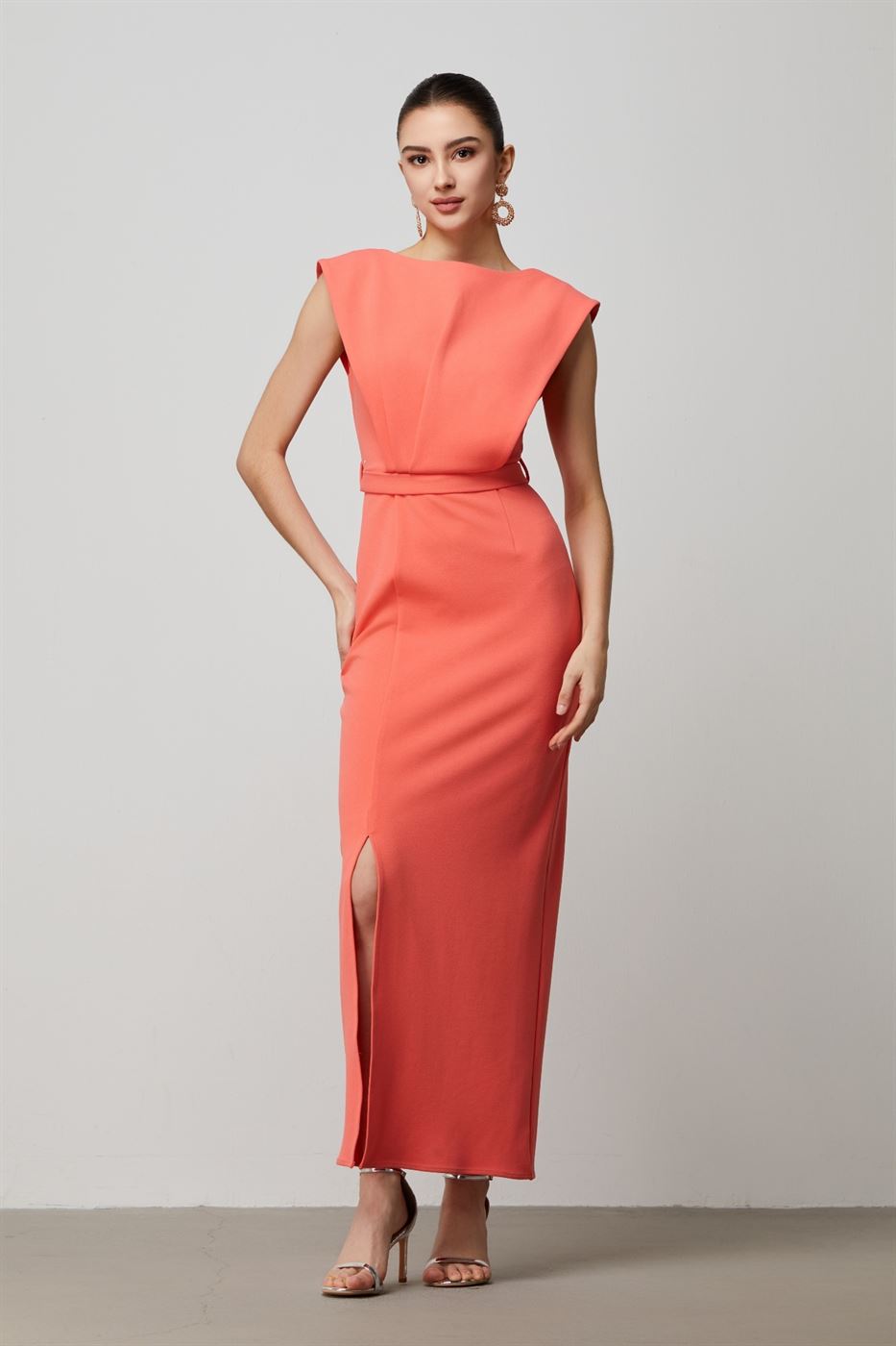 Coral Statement Shoulder Dress - Femi9 EG