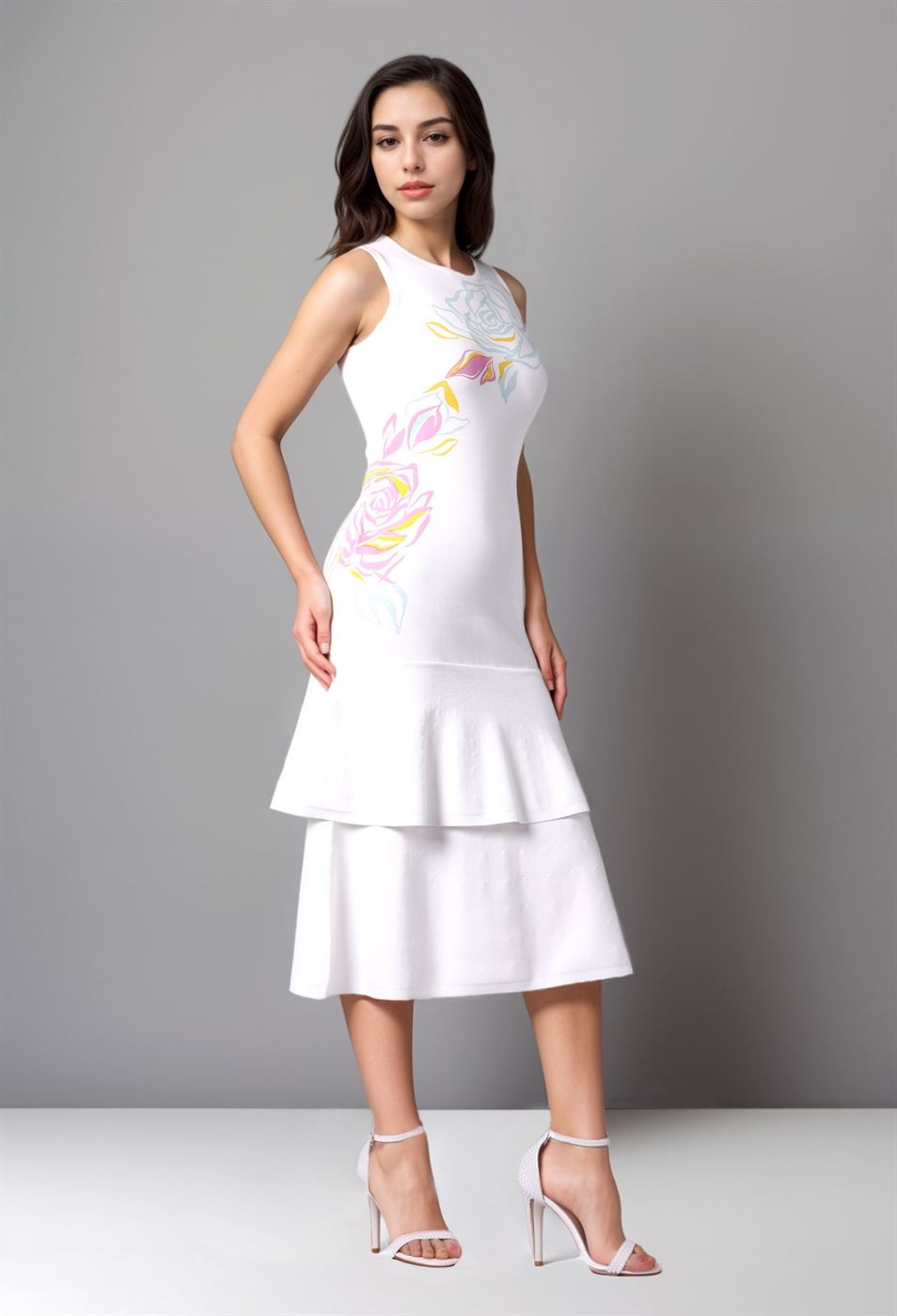 Ruffled Tiered Hem Dress - Femi9 EG