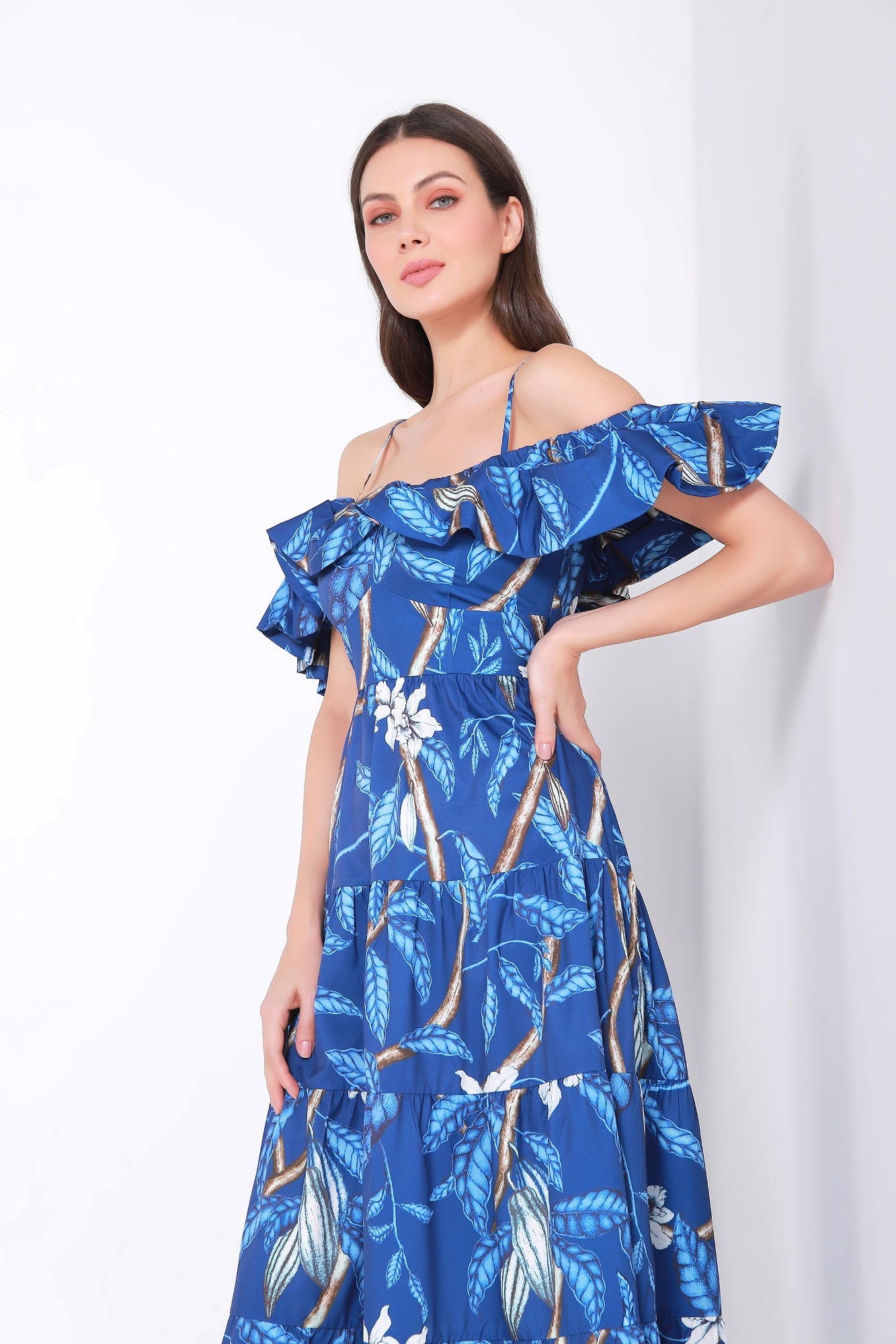 Printed Off Shoulder Dress - Femi9 EG