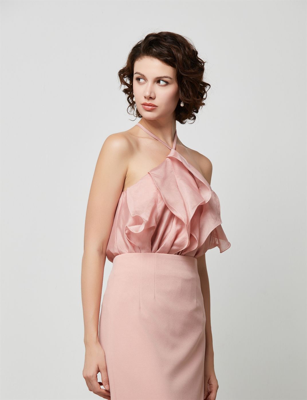 Ruffled Halter Neck Top - Femi9 EG