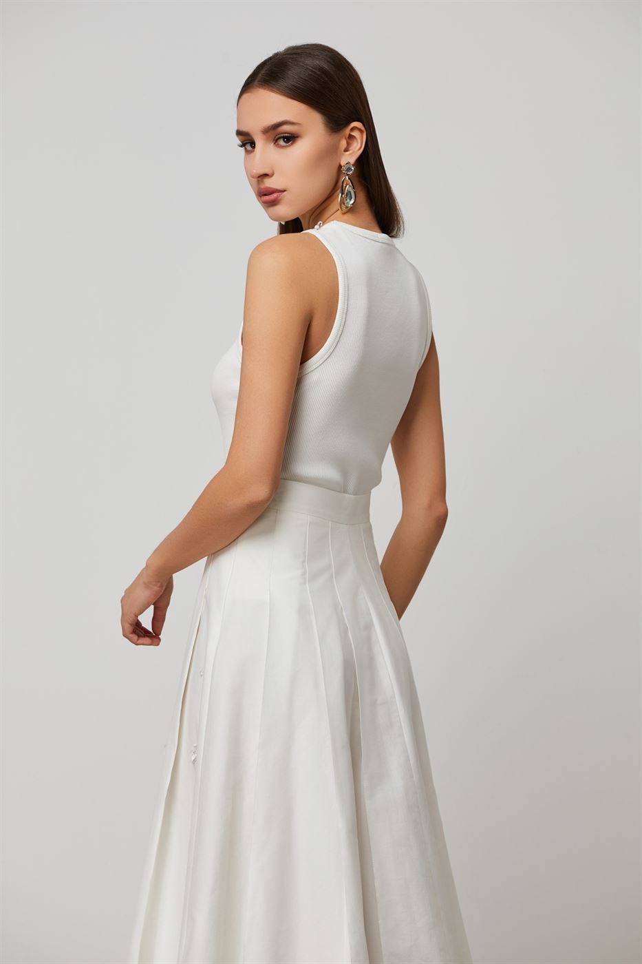 Embellished Neckline Tank Top - Femi9 EG