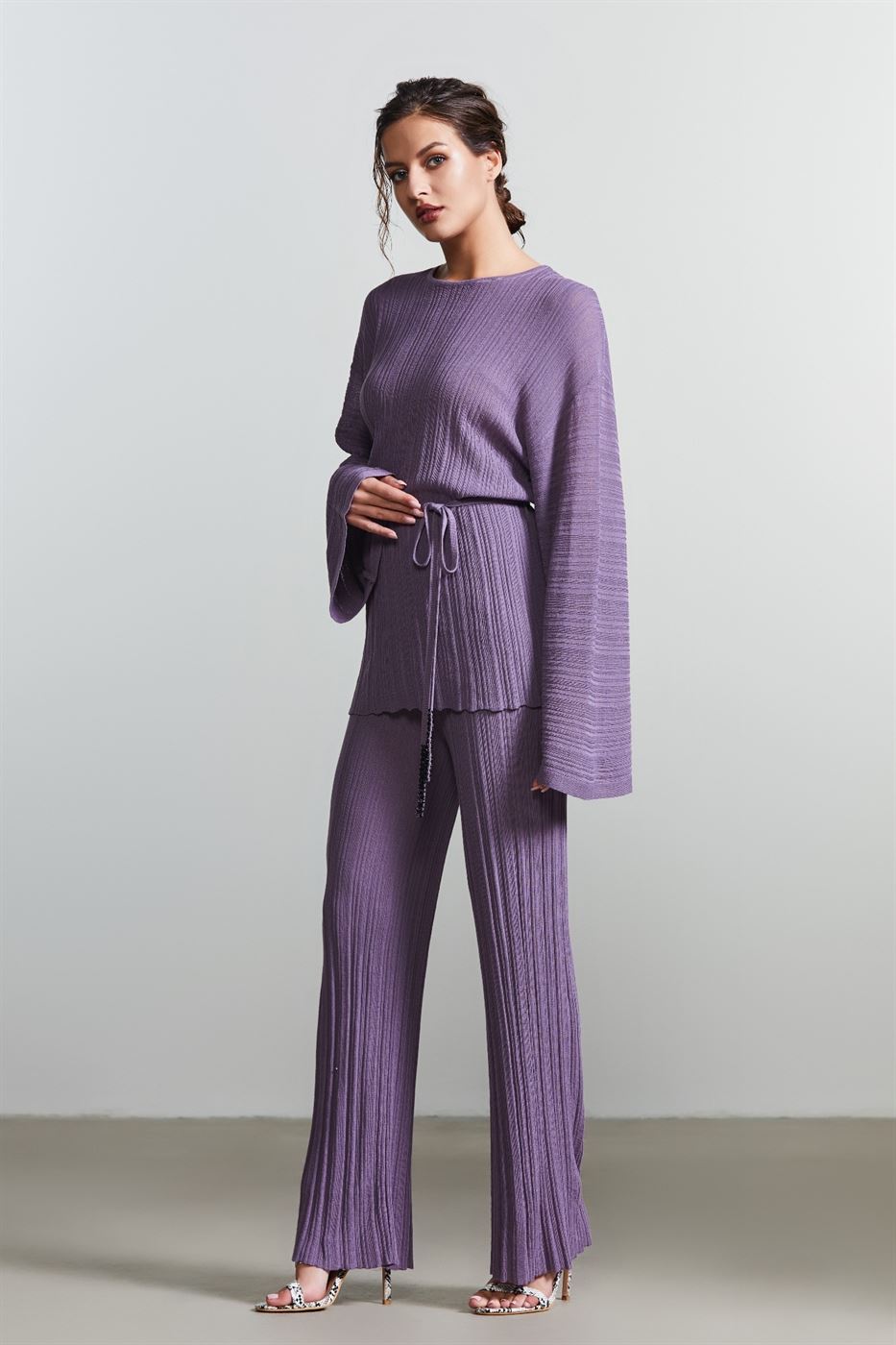 Wide Leg Knit Pants - Femi9 EG