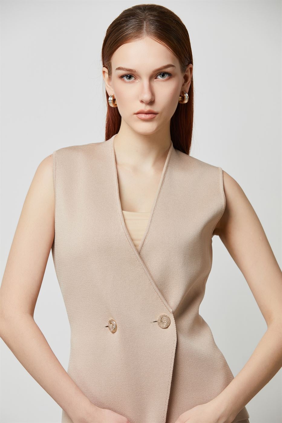 Buttoned Knitted Vest - Femi9 EG