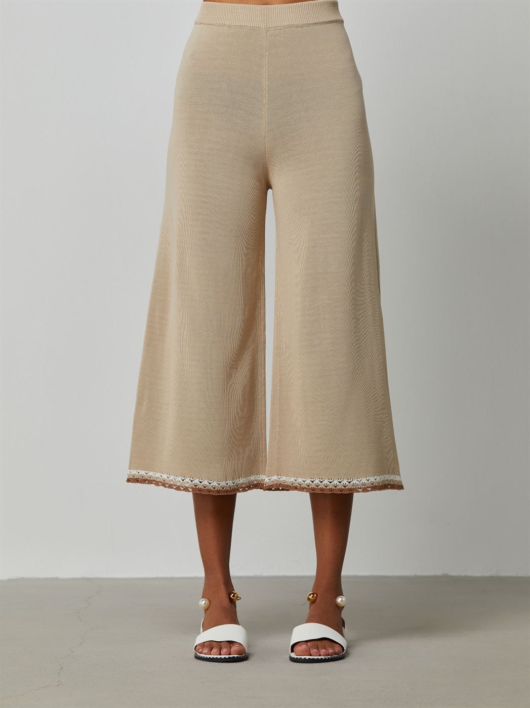 Wide Leg Knitted Pants - Femi9 EG