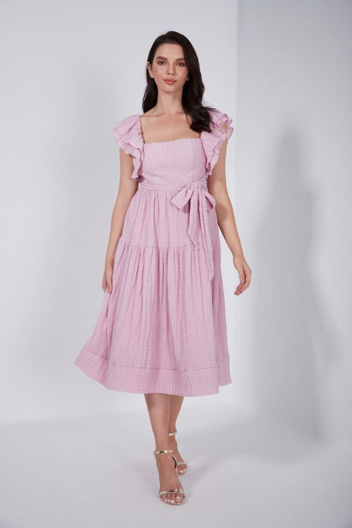 Chiffon Angel Sleeves Dress - Femi9 EG